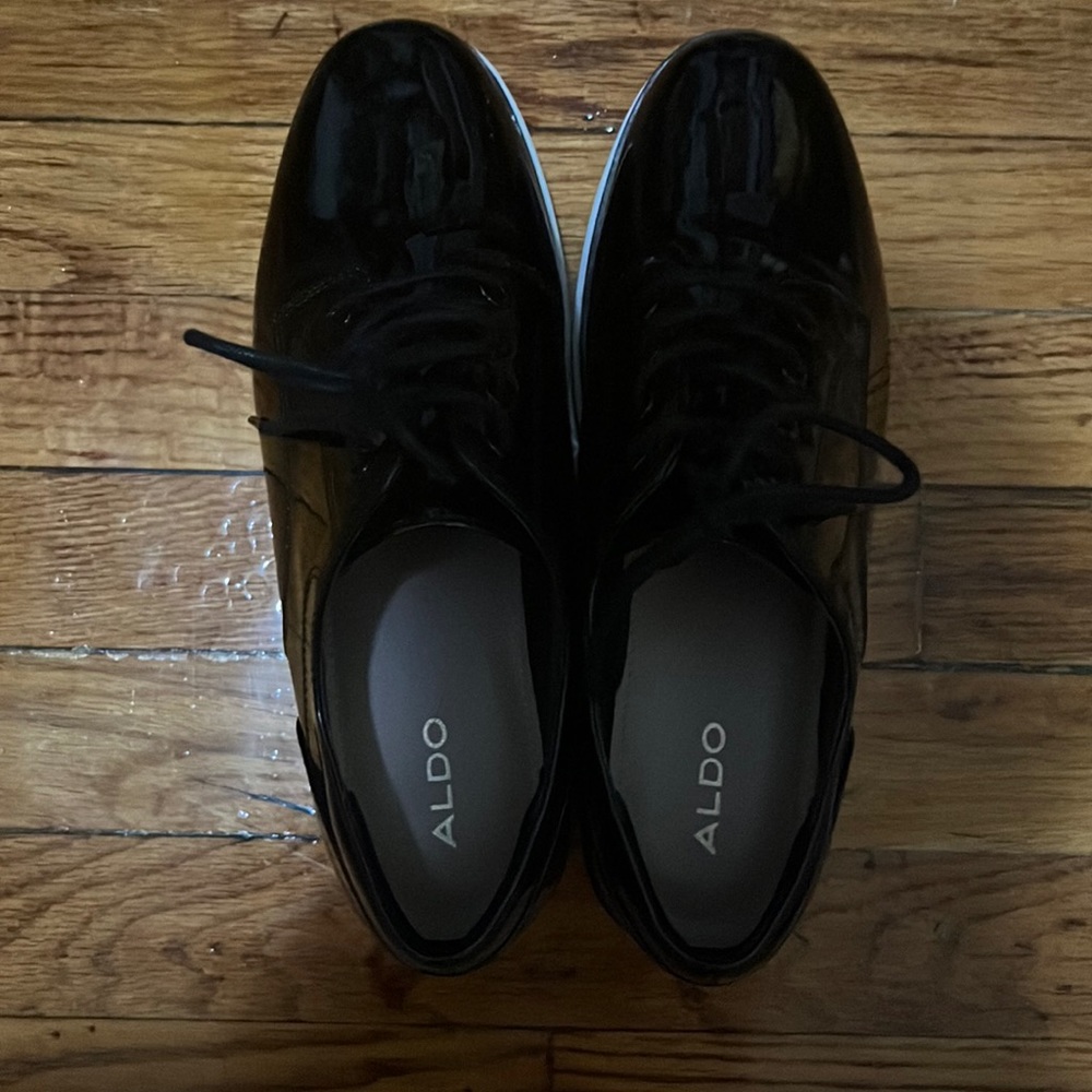 Also Patent leather platforms